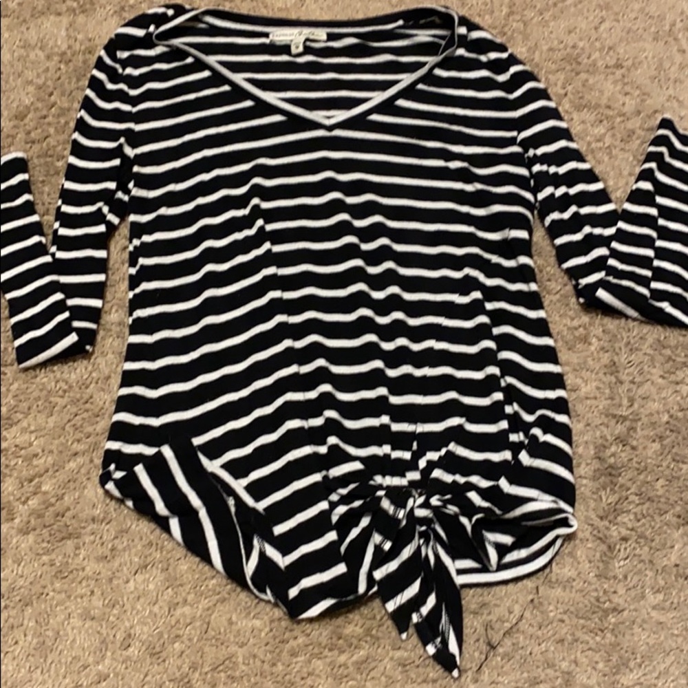 black and white stripped long sleeve from express